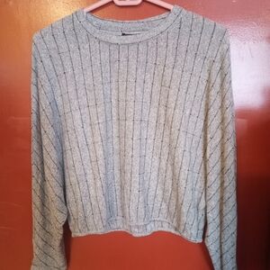 Dynamite Textured Gray Knit Top